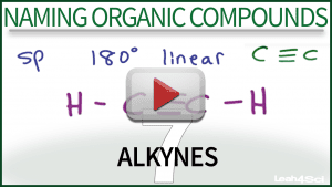 Naming Alkynes Video Tutorial by Leah4sci Organic