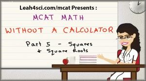 MCAT Math tutorial video on squares and square roots