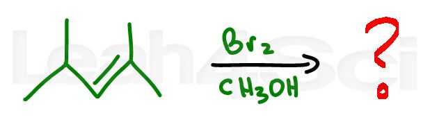 bromohydrin with alcohol alkene reaction practice question
