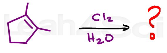 chlorohydrin alkene reaction practice question