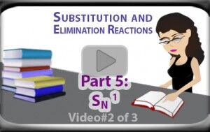 SN1 Reaction Mechanism Examples of Unimolecular Substitution Part 2 Video Tutorial