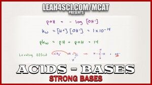 pH and pOH Calculations for Strong Bases in MCAT Chemistry