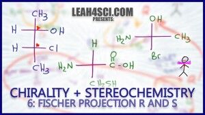 Fischer Projection Stereochemistry to find R and S configurations Chirality Vid 6