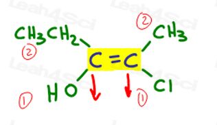 Z alkene 2-chloro-2-pentene-3-ol