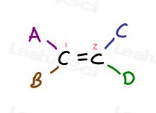 Alkene with locked substituents 