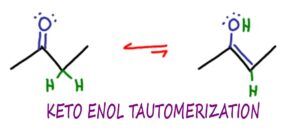 KET Keto enol tautomerization reaction and mechanism leah4sci