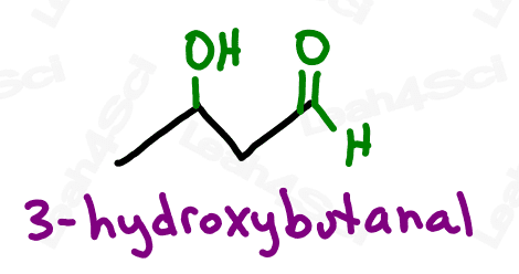 Naming alcohol substituents 3-hydroxybutanal