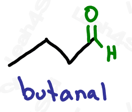 Naming aldehydes butanal example