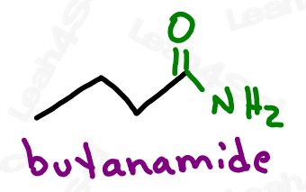 Naming amide example butanamide