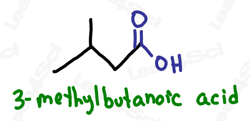 Naming carboxylic acid example 3-methylbutanoic acid