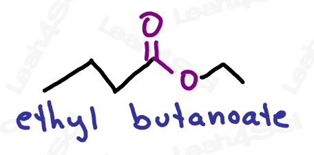 Naming ester example ethyl butanoate