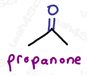 Naming ketone example propanone