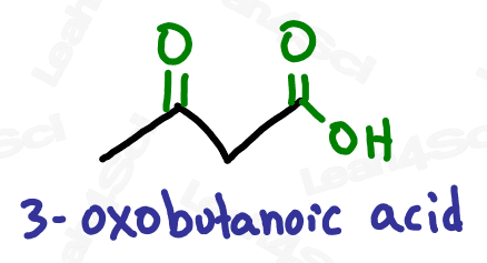 Naming ketone substituent 3-oxobutanoic acid