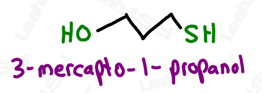 Naming mercapto groups 3-mercapto-1-propanol