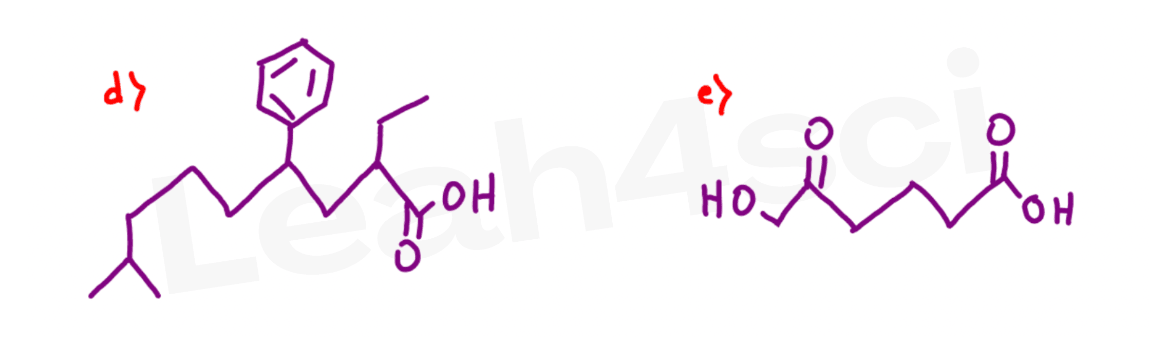 carboxylic acid naming practice