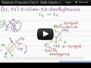 Newman Projections of Multi-substituted Molecules Organic Chemistry Tutorial Video