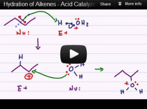 Acid catalyzed hydration alcohol formation alkene reaction mechanism