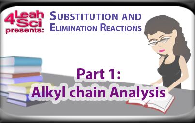 alkyl halid carbon chain analysis for substitution and elimination reactions by Leah4sci