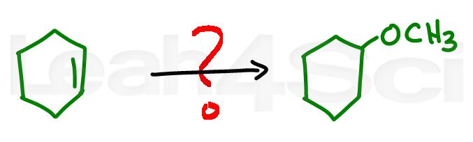 acid catalyzed alcohol addition alkene reaction practice question