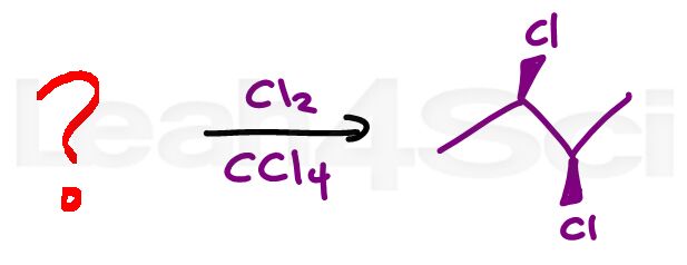 halogenation alkene reaction practice question