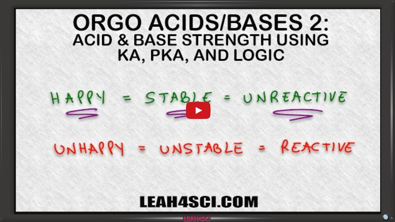 Ranking acids and bases using ka or pKa values and pure logic