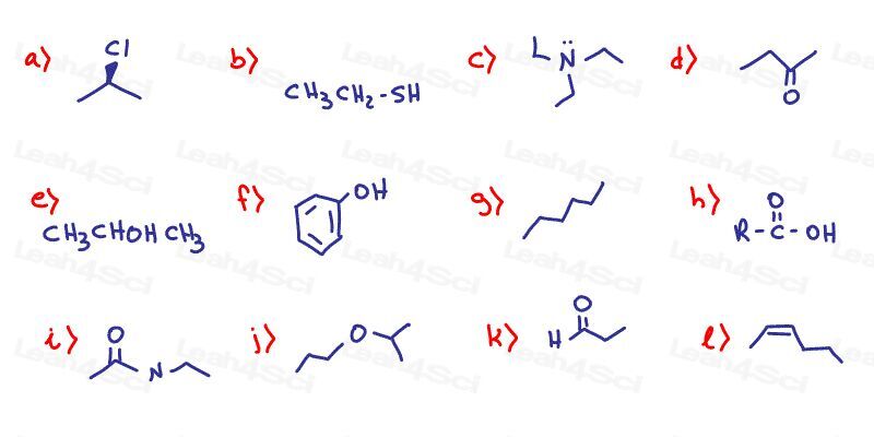 Functional Groups Organic Chemistry Practice Quiz Warm Up