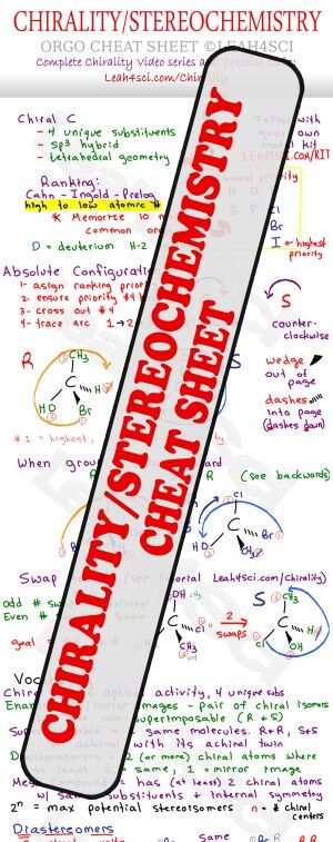 Chirality Stereochemistry Cheat Sheet Study Guide Preview