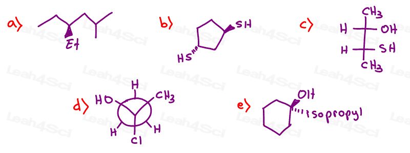 Stereochemistry Practice Questions Chiral Achiral