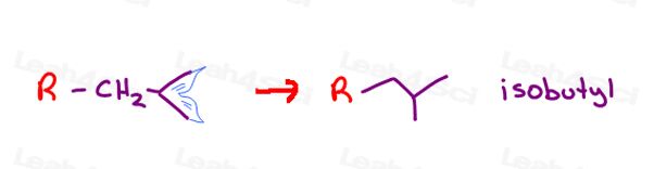 Isobutyl organic substituent looks like a fishtail