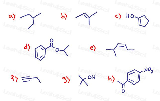 Skeletal Structures Practice line structure C and H atoms