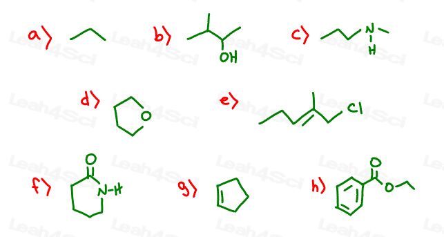 Skeletal Structures Practice line structure to Lewis and condensed (2)