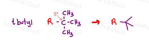 Tert butyl organic nomenclature example of common names