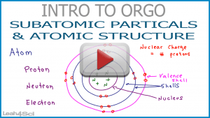 Subatomic Particles and Atomic Structure in Organic Chemistry Leah4sci Video