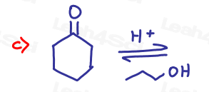 Cyclohexanone with propanol in Acetal Practice Quiz by Leah4sci