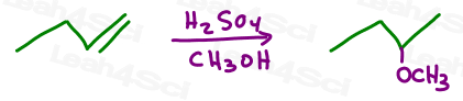 Acid Catalyzed Hydration in Alcohol yields ether