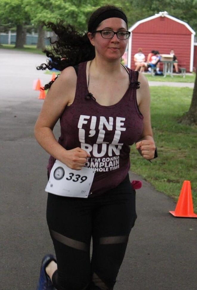 Leah Fisch running a 5k