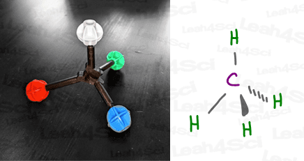 carbon 3 dimensional drawing and model kit for sp3 109.5 degrees