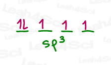 mixing s and p atomic orbitals for nitrogen to create sp3 hybrid